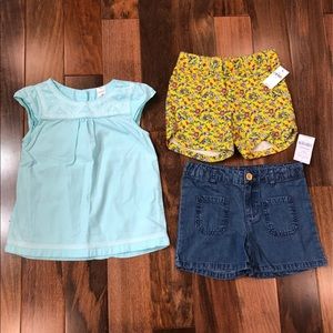 Girls size 5 shorts & top